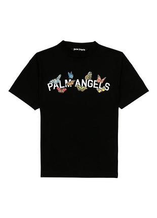 Футболка чёрная palm angels butterfly • палм анджелс футболка l