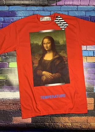 Футболка off white - mona lisa red • топ якість • ориг бірки • всі розміри xl