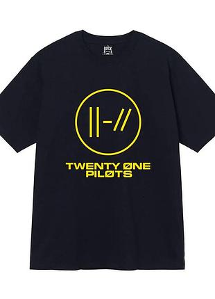 Чорна футболка loys twenty one pilots logo чорні футболки твенті ван пілотс унісекс xs