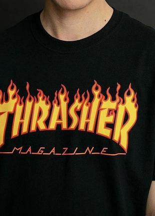 Футболка loys thrasher трэшер черная качественная 100% хлопок новый стильный дизайн l