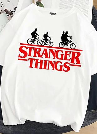 Біла футболка loys stranger things футболки дуже дивні справи унісекс l