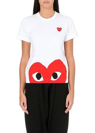 Футболка жіноча з прінтом play heart comme des garcons s