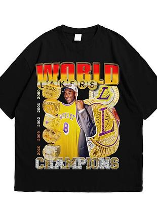 Футболка loys з принтом kobe bryant nba rings чорний l