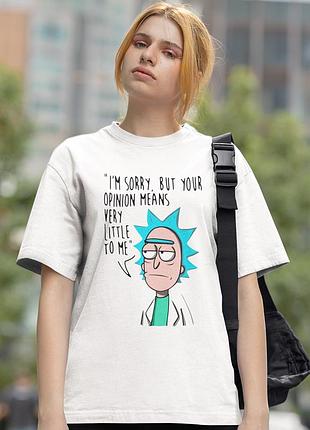 Футболка loys rick and morty (im sorry but your opinion means very little to me wht) белый xs