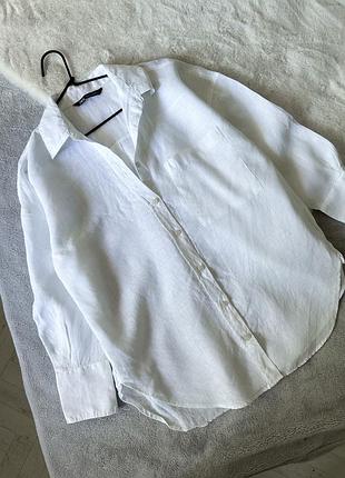 Біла льняна сорочка zara