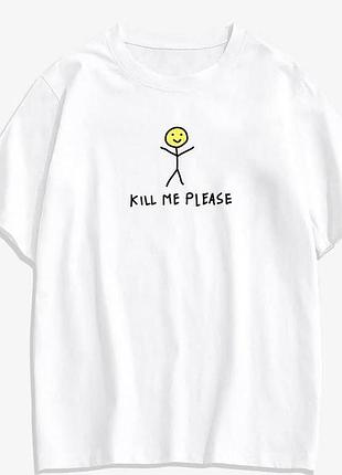 Жіночий оверсайз футболка loys з принтом kill me please l