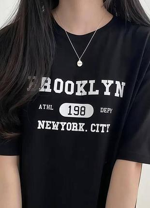 Женский оверсайз футболка loys с brooklyn new york city черный l