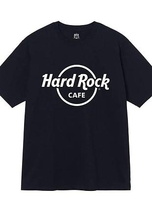 Чорна футболка loys hard rock cafe logo чорні футболки хард рок кафе унісекс xl