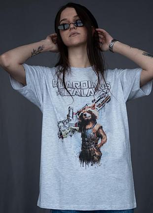 Футболка loys унисекс guardians of the galaxy (rocket raccoon) серый xs