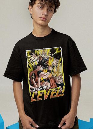 Футболка loys унисекс dragon ball (son goku get on my leve) черный xs