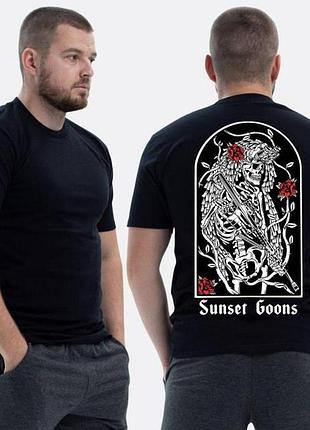Футболка loys зсу с принтом sunset goons скелет снайпер и розы xxl
