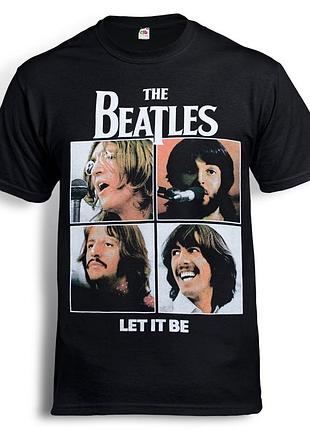 Футболка loys beatles let it be черный xs
