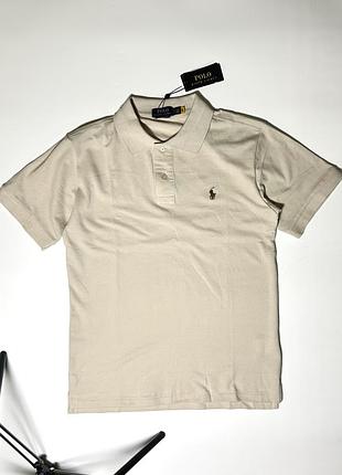 Футболка polo ralph lauren бежевого кольору, розміри s,m,l,xl,xxl