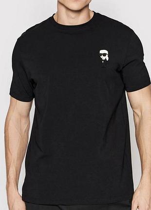Футболка loys karl lagerfeld карл лагерфельд черная новая отличное качество 100% хлопок xs