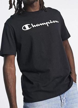 Футболка loys champion чемпион черная очень хорошее качество 100% хлопок xs