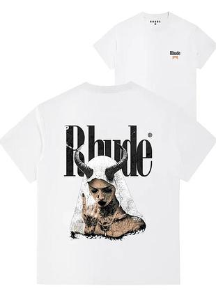 Футболка loys rhude руд бавовняна з принтом у2к art.007 xs