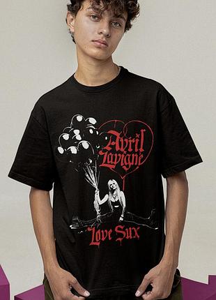 Футболка loys унисекс avril lavigne (love sux) черный xs