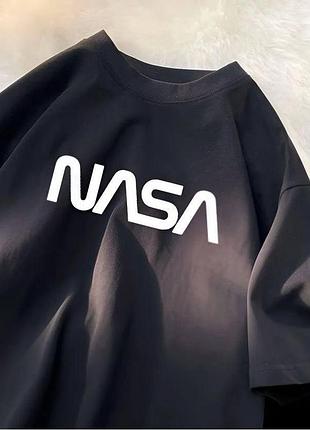Жіноча стильна футболка loys з принтом nasa чорний xl
