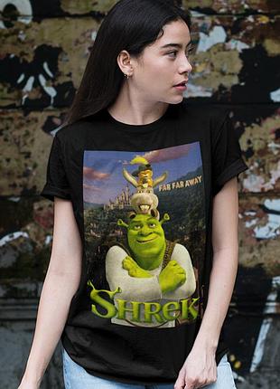 Футболка loys shrek (puss in boots donkey shrek pyramid) черный xs