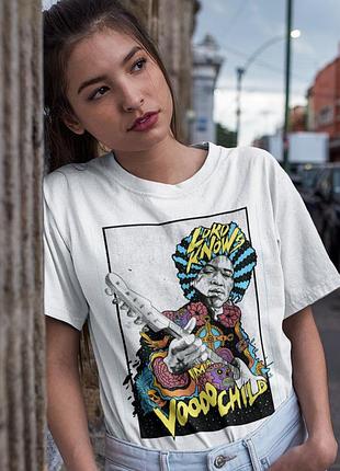 Футболка loys jimi hendrix (lord knows im a voodo child wht) белый xs