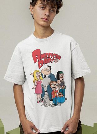 Футболка loys унісекс american dad (all characters wht) білий l