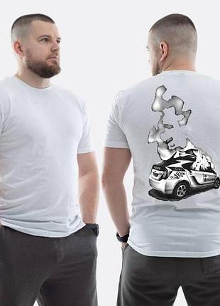Футболка loys зсу з принтом авто поліції дим пожежа xs