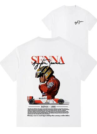 Футболка loys хлопковая с принтом ayrton senna y2k art.001 xs
