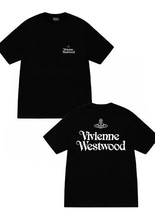 Чорна футболка loys vivienne westwood two sides logo унісекс вів'єн вествуд xs