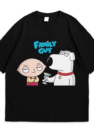 Футболка loys з принтом гріфіни family guy brian and stewart чорний xs