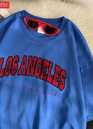 Женский оверсайз футболка loys los angeles синий xl