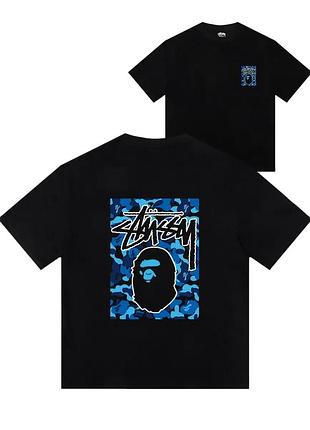 Футболка loys stussy bape бавовняна з принтом у2к art.001 xs