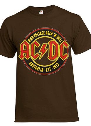 Футболка loys ac/dc australia 1973 коричневый s