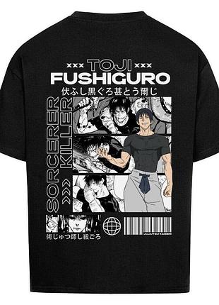 Футболка черная loys jujuitsu kaisen x toji x street