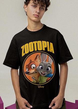 Футболка loys унісекс zootopia (nick wilde and judy hopps) чорний xs