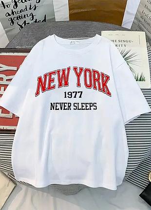 Жіноча стильна футболка loys оверсайз new york brooklyn l