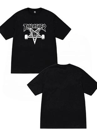 Чорна футболка loys thrasher pentagram унісекс трешер трешер пентаграма m