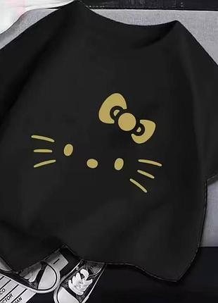 Жіноча футболка loys з принтом hello kitty ( футболка loys жіноча хеллоу кітті ) чорний xs