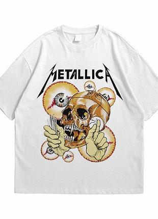 Футболка loys с принтом metallica pushead skull белый xs