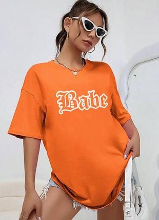 Женская футболка loys с принтом babe оранжевый s