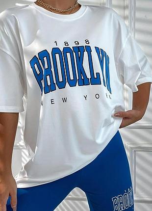 Женская стильная футболка loys оверсайз new york brooklyn фото 3 xl