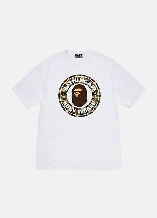 Біла футболка loys bape a bathing ape унісекс бейп бейп xs