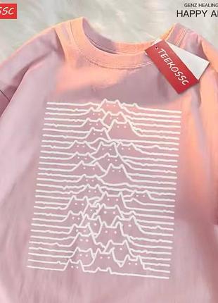 Жіноча стильна оверсайз футболка loys з принтом павутиння рожевий xs