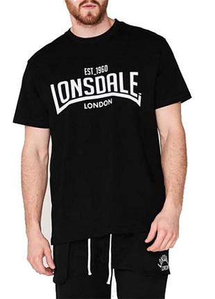 Футболка loys lonsdale лонсдейл черная новый стильный вариант отличного качества 100% хлопок xs