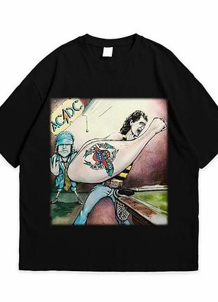 Футболка loys з принтом acdc dirty deeds done dirt cheap чорний xl