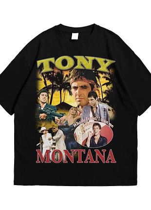 Футболка loys с принтом лицо со шрамом тони монтана scarface tony montana черный art.002 xxl