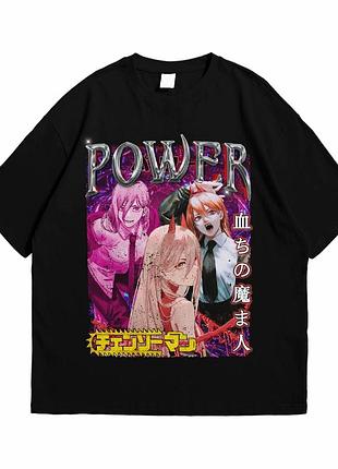 Футболка loys с принтом аниме chainsaw man power черный m