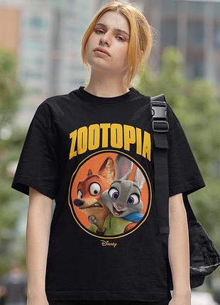 Футболка loys zootopia (nick wilde and judy hopps) черный xs