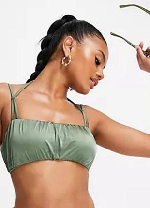 Топ без чашечек asos зеленый 44, m