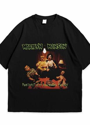 Футболка loys з принтом marilyn manson portrait of an american family чорний xs