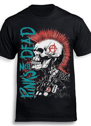 Футболка loys punk’s not dead (скелет с ирокезом) черный xs